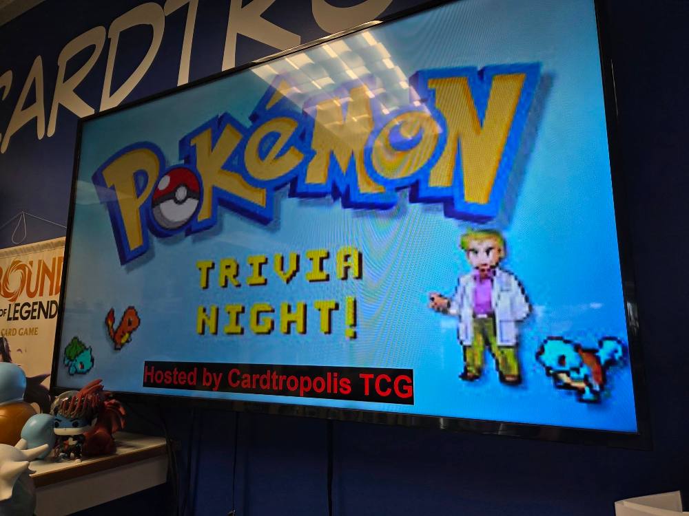 Pokémon Trivia Night on the big screen at Cardtropolis TCG